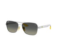Ray - Ban Unisex Ray - Ban RB8336M F08311 Sunglasses Metal Silver Grey Squared Normal Shaded