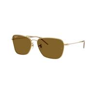Ray - Ban Unisex Ray - Ban RBR0102S CARAVAN REVERSE 001/83 Sunglasses Metal Gold Brown Squared Polarized