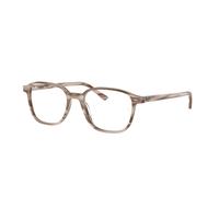 Ray-Ban Eyeglasses Unisex Leonard Optics - Striped Beige Frame Clear Lenses Polarized 49-17