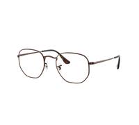 Ray-Ban Eyeglasses Unisex Hexagonal Optics - Brown Frame Clear Lenses Polarized 48-21
