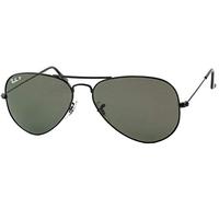 Ray-Ban Unisex RB3025 Aviator Sunglasses 58mm, Black, 58 mm