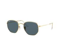 Ray - Ban Unisex RB3548N HEXAGONAL 001/R5 Sunglasses Steel Gold Blue Geometric Normal