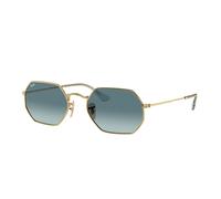 Ray - Ban Unisex RB3556N OCTAGONAL 91233M Sunglasses Metal Gold Blue Geometric Normal Shaded