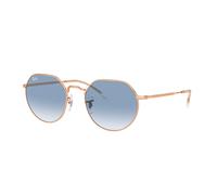 Ray - Ban Unisex RB3565 JACK 92023F Sunglasses Metal Gold Blue Geometric Normal Shaded