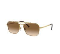 Ray - Ban Unisex RB3636 NEW CARAVAN 001/51 Sunglasses Metal Gold Brown Squared Normal Shaded