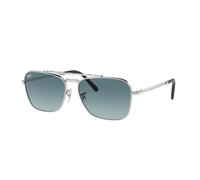 Ray - Ban Unisex RB3636 NEW CARAVAN 003/3M Sunglasses Metal Silver Blue Squared Normal Shaded
