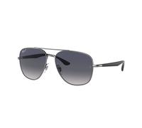 Ray - Ban Unisex RB3683 004/78 Sunglasses Metal Grey Blue Squared Polarized Shaded