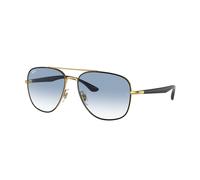 Ray - Ban Unisex RB3683 90003F Sunglasses Metal Black Blue Squared Normal Shaded