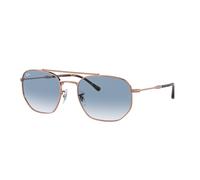 Ray - Ban Unisex RB3707 92023F Sunglasses Metal Gold Blue Geometric Normal Shaded