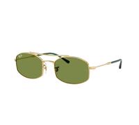 Ray - Ban Unisex RB3719 001/4E Sunglasses Metal Gold Green Round Normal
