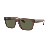 Ray - Ban Unisex RB4396 WARREN 66789A Sunglasses Acetate Brown Green Squared Polarized