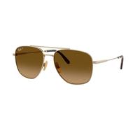 Ray - Ban Unisex RB8097 WILLIAM TITANIUM 9265M2 Sunglasses Titanium Gold Brown Squared Polarized