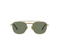 Ray-Ban Unisex Rb8258 Frank II Titanium Aviator Sunglasses, Gold/Green, 51MM