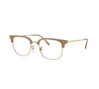 Ray - Ban Unisex RX7216 NEW CLUBMASTER 8342 Optical frames Acetate Beige Transparent Squared Normal