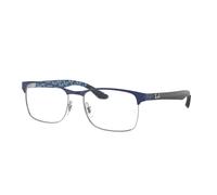 Ray - Ban Unisex RX8416 3016 Optical frames Metal Blue Transparent Squared Normal