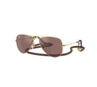 Ray-Ban Unisex Sunglass Aviator Kids - Frame color: Arista Gold, Lens color: Brown Mirror Silver