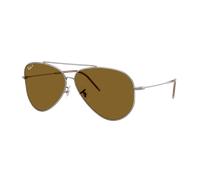 Ray-Ban Unisex Sunglass Aviator Reverse - Frame color: Gunmetal, Lens color: Polarized Dark Brown