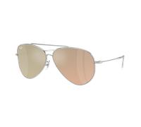 Ray-Ban Unisex Sunglass Aviator Reverse - Frame color: Silver, Lens color: Purple Brown Pale Gold