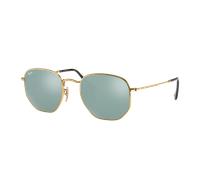 Ray-Ban Sunglasses Hexagonal 3548N 001/30 Gold Silver Mirror 54mm