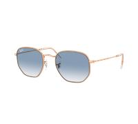 Ray-Ban Unisex Sunglass Hexagonal - Frame color: Rose Gold, Lens color: Clear & Blue