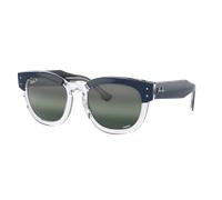 Ray-Ban Unisex Sunglass Mega Hawkeye Chromance - Frame color: Blue On Transparent, Lens color: Clear/Blue