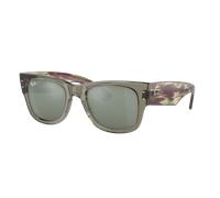Ray-Ban Unisex Sunglass Mega Wayfarer - Frame color: Transparent Green, Lens color: Silver