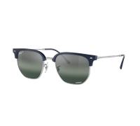 Ray-Ban Unisex Sunglass New Clubmaster Polarized+ Lenses - Frame color: Blue On Silver, Lens color: Silver/Blue Polarised+