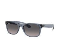 Ray-Ban Unisex Sunglass New Wayfarer - Frame color: Transparent Dark Blue, Lens color: Grey Gradient Polarized