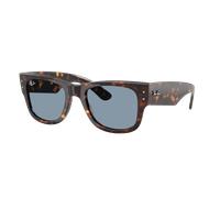 Ray - Ban Unisex RB0840S MEGA WAYFARER 902/56 Sunglasses Acetate Turtle Blue Squared Normal