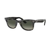Ray-Ban Unisex Sunglass RB2140 Original Wayfarer Bio-Based - Frame color: Striped Grey, Lens color: Gradient Grey