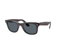 Ray-Ban Unisex Sunglass RB2140F Original Wayfarer Classic - Frame color: Brown On Transparent Blue, Lens color: Blue