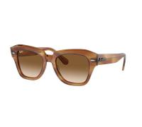 Ray-Ban Unisex Sunglass RB2186 State Street - Frame color: Striped Brown, Lens color: Clear & Brown
