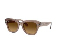 Ray-Ban Unisex Sunglass RB2186 State Street - Frame color: Transparent Light Brown, Lens color: Gradient Brown