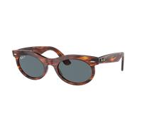 Ray-Ban Unisex Sunglass RB2242 Wayfarer Oval - Frame color: Striped Havana, Lens color: Dark Blue
