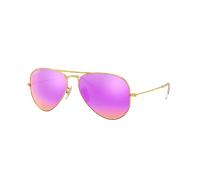 Ray-Ban Unisex Sunglass RB3025 Aviator Flash Lenses - Frame color: Gold, Lens color: Cyclamen Flash