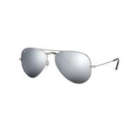 Ray-Ban Unisex Sunglass RB3025 Aviator Mirror - Frame color: Silver, Lens color: Dark Grey
