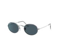 Ray-Ban Unisex Sunglass RB3547 Oval Metal - Frame color: Silver, Lens color: Blue