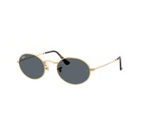 Ray-Ban Unisex Sunglass RB3547N Oval Flat Lenses - Frame color: Arista Gold, Lens color: Blue