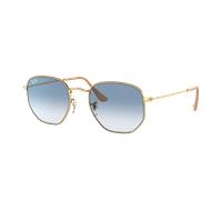 Ray-Ban Unisex Sunglass RB3548 Hexagonal - Frame color: Arista Gold, Lens color: Light Blue Gradient