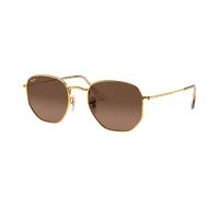 Ray-Ban Unisex Sunglass RB3548N Hexagonal Flat Lenses - Frame color: Arista Gold, Lens color: Brown