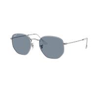 Ray-Ban Unisex Sunglass RB3548N Hexagonal Flat Lenses - Frame color: Silver, Lens color: Blue