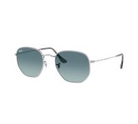 Ray-Ban Unisex Sunglass RB3548N Hexagonal Flat Lenses - Frame color: Silver, Lens color: Blue Gradient Grey