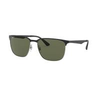Ray-Ban Unisex Sunglass RB3569 - Frame color: Black On Silver, Lens color: G-15 Green Polarised