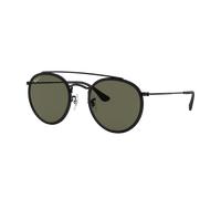 Ray-Ban Unisex Sunglass RB3647N Round Double Bridge - Frame color: Black, Lens color: G-15 Green