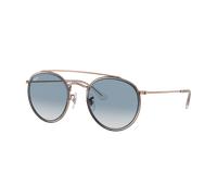 Ray-Ban Sunglasses Round Double Bridge 3647N 90683F Transparent Bronze Copper Light Blue Gradient