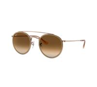 Ray-Ban Unisex Sunglass RB3647N Round Double Bridge - Frame color: Copper, Lens color: Light Brown Gradient