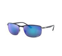Ray-Ban Unisex Sunglass RB3671CH Chromance - Frame color: Blue On Gunmetal, Lens color: Grey/Blue