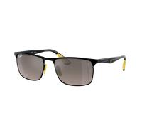 Ray-Ban Unisex Sunglass RB3726M Scuderia Ferrari Collection Polarized+ Lenses - Frame color: Black On Black, Lens color: Grey Polarised+
