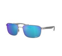 Ray-Ban Unisex Sunglass RB3737CH RB3737 Chromance - Frame color: Gunmetal, Lens color: Green & Blue