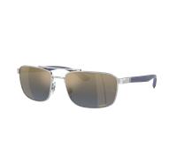 Ray-Ban Unisex Sunglass RB3737CH RB3737 Chromance - Frame color: Silver, Lens color: Blue & Gold